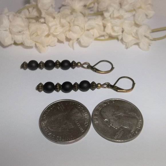 Bohemian Style Beaded Earrings Black Bronze 6396 - Picture 5 of 8